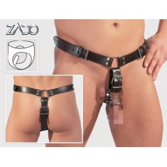 Men's Leather String S/M - Perizoma con dildo e anelli, unico per veri professionisti del fetish