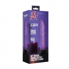 8 Inch Thin Realistic Dildo Vibe- Purple