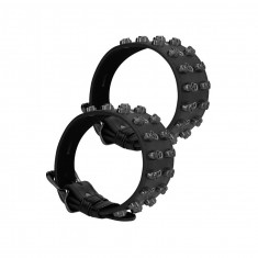 Ankle Cuffs with Skulls - Black