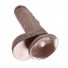7 Inch Cock With Balls -Brown-King Cock