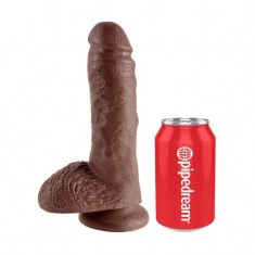 8 Inch Cock With Balls -Brown-King Cock