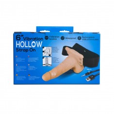 HOLLOW VIBRATING STRAP ON RECHARGABLE F
